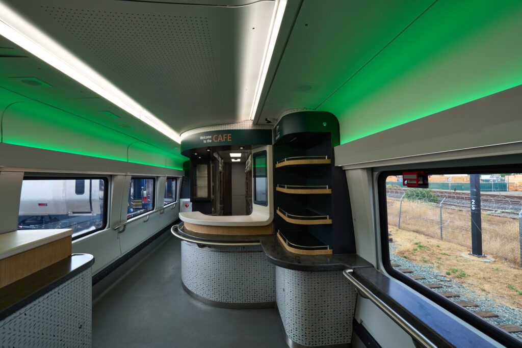 Cafe car for new Amtrak Cascades train